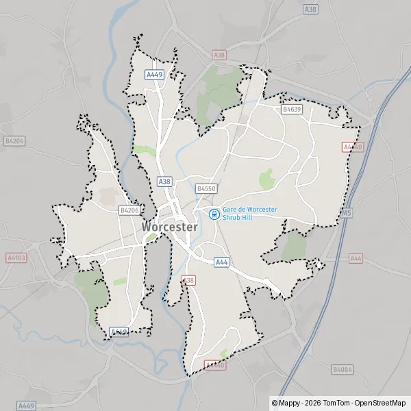 Map Worcester City: map of Worcester City (WR1 1) and practical information